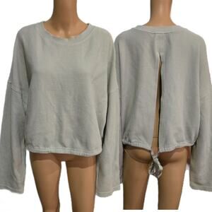 Fabletics Mint Green Crew Neck Anna Open Tie Back Pullover Sweater Medium